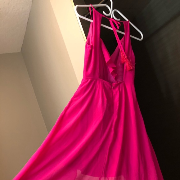 Chiffon Maxi Dress - Hot Pink - Picture 7 of 7